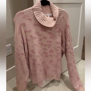 Karlie Blush Textured Cowl Neck Sweater
